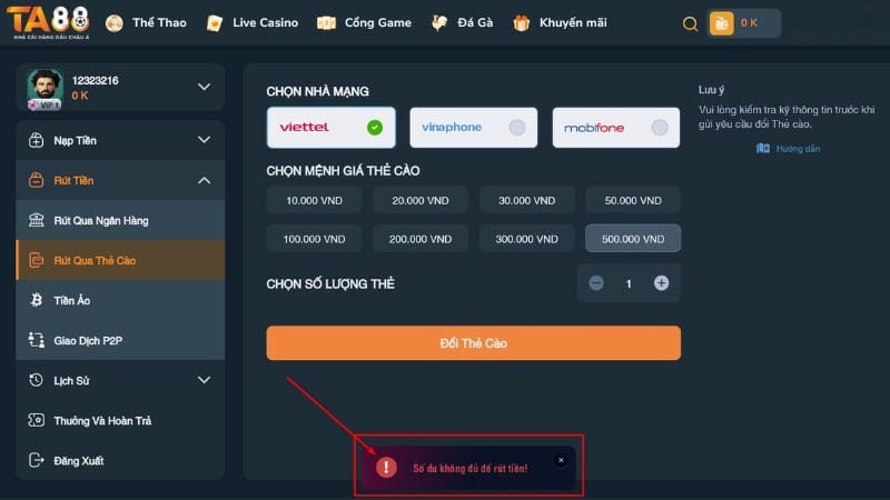 Các phương thức rút tiền phổ biến tại TA88 Các phương thức rút tiền phổ biến tại TA88